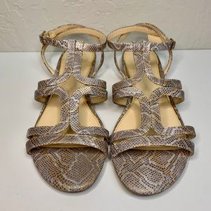Michael Shannon Snakeskin Print Sandals